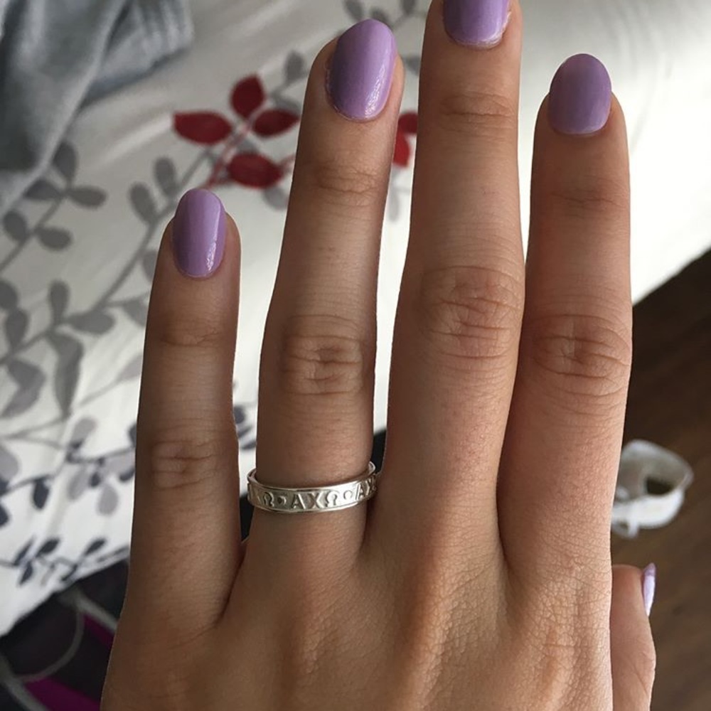 Alpha Chi Omega letter band ring - Picture 3 of 3